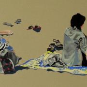 Plage au sac à fleurs