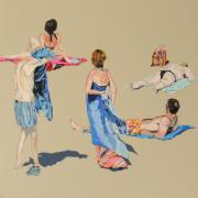 Plage au sac à carreaux