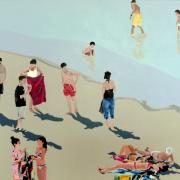 Plage à la pelle rouge